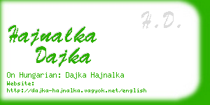 hajnalka dajka business card